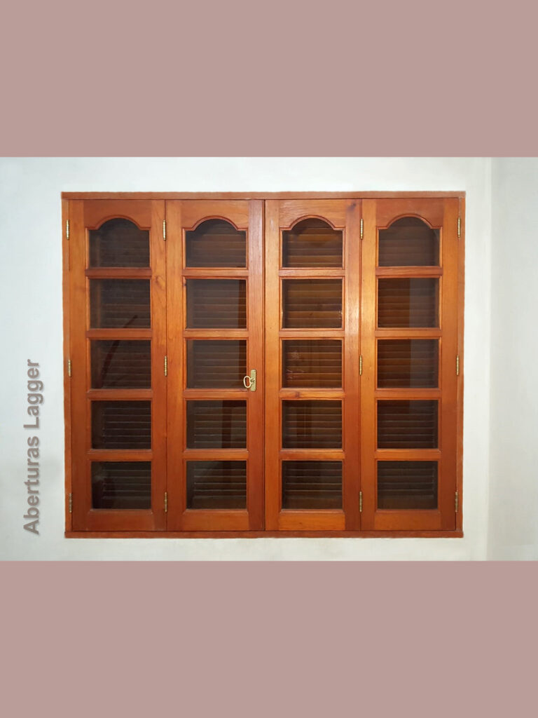 Aberturas Lagger - ventana de abrir arco interno con vidrio repartido